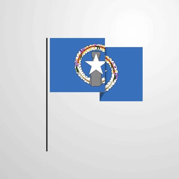 Northern Mariana Islands Zwaaien Vlag Ontwerpen Vector — Stockvector
