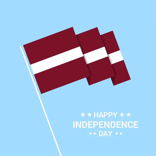 Letonia Día Independencia Diseño Tipográfico Con Vector Bandera — Archivo Imágenes Vectoriales