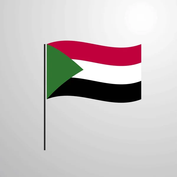 Sudan Schwenkt Flagge Vektorillustration — Stockvektor