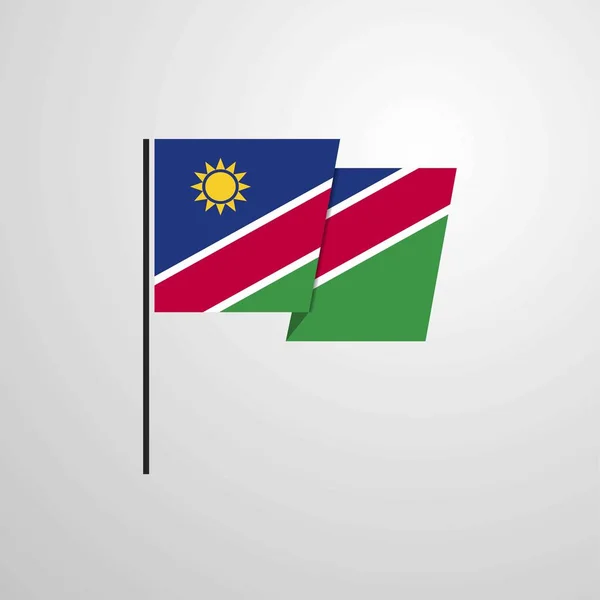 Namibia Ondeando Vector Diseño Bandera — Archivo Imágenes Vectoriales