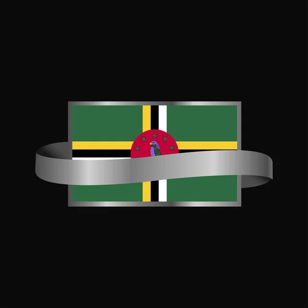 Dominica Vlag Ontwerp Van Banner Van Het Lint — Stockvector