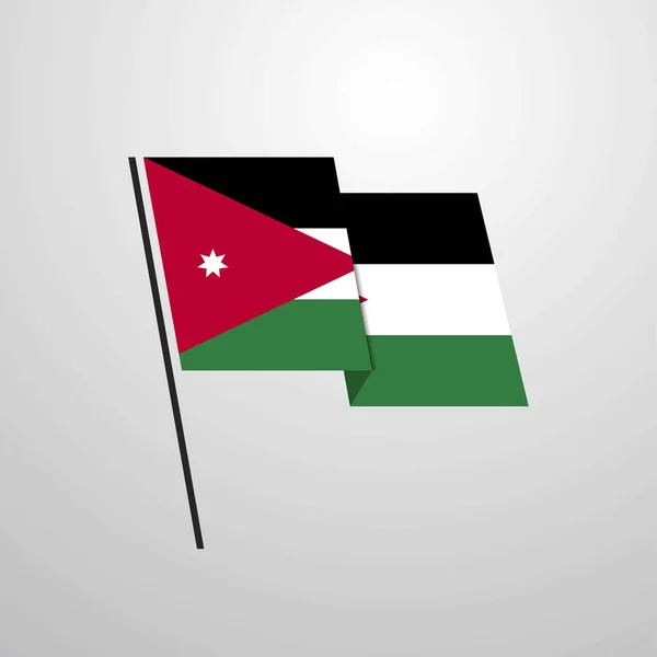 Jordânia Ícone Bandeira Vetor Ilustração — Vetor de Stock