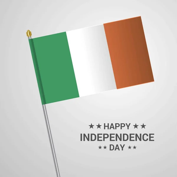 Irlanda Día Independencia Diseño Tipográfico Con Vector Bandera — Archivo Imágenes Vectoriales