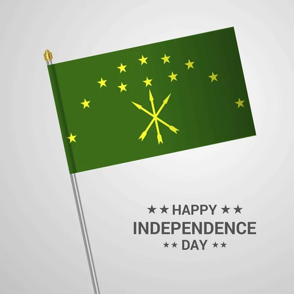 Adygea Diseño Tipográfico Del Día Independencia Con Vector Bandera — Archivo Imágenes Vectoriales