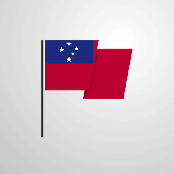 Samoa Mává Vlajkou Designu Vektor — Stockový vektor