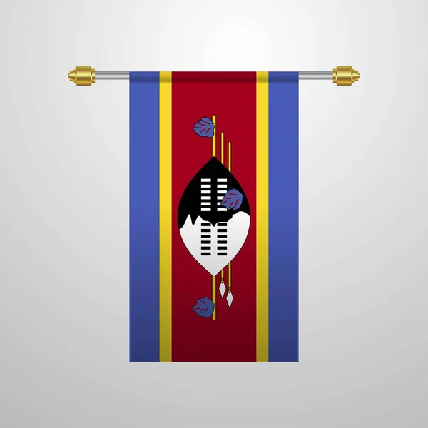 Bayrak Vektör Çizim Asılı Svaziland — Stok Vektör