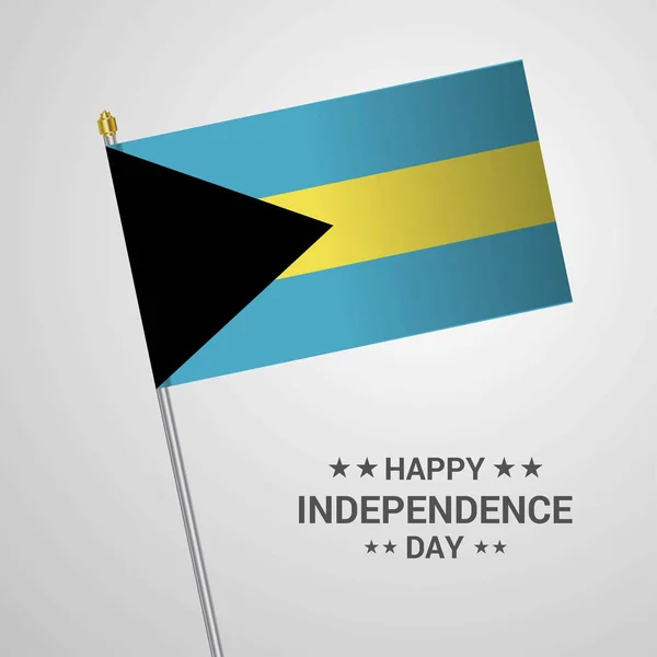 Niezależności Wyspy Bahama Dnia Projekt Typograficzny Flaga Wektor — Wektor stockowy