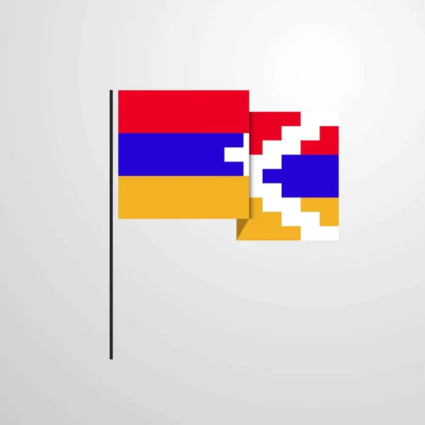 Republik Nagorno Karabach Schwenkt Flagge — Stockvektor