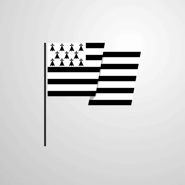 Brittany Acenando Flag Design Vector —  Vetores de Stock