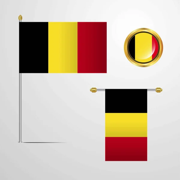 Illustration Vectorielle Icône Drapeau Belgique — Image vectorielle