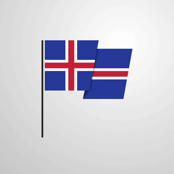 Islandia Ondeando Bandera Diseño Vector — Archivo Imágenes Vectoriales