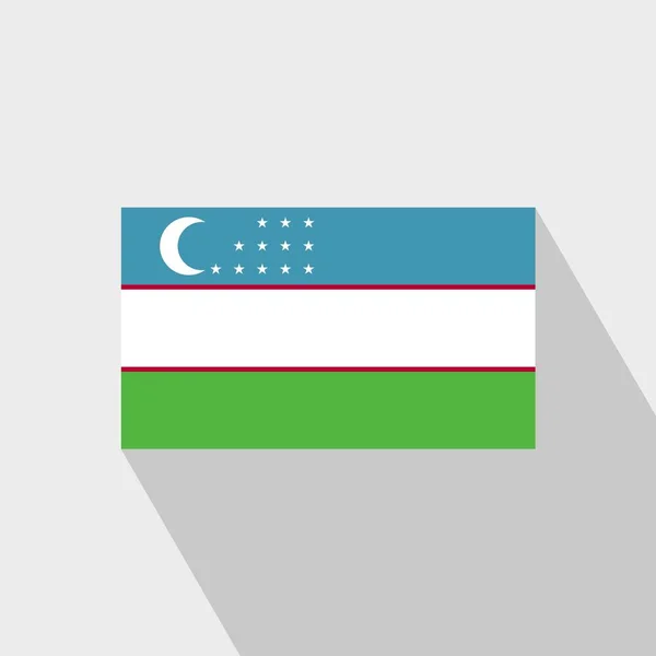乌兹别克斯坦国旗长影子设计向量 — 图库矢量图片