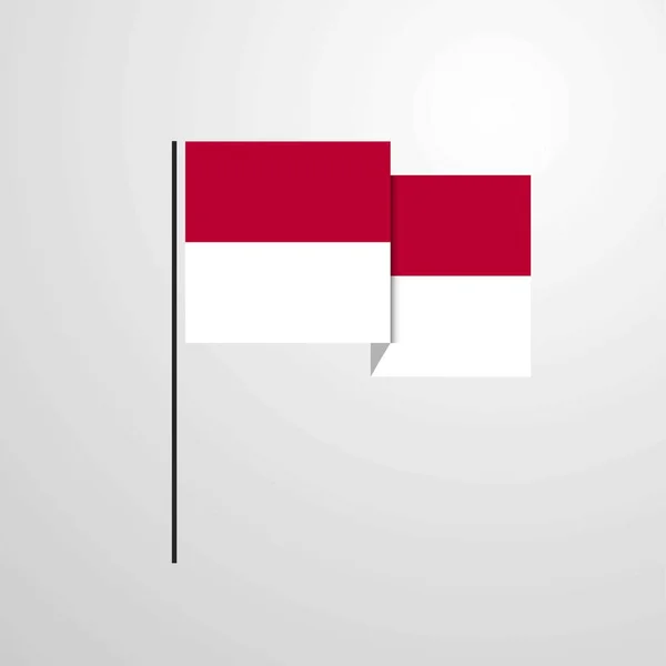 Indonezja Macha Flagą Projekt Wektor — Wektor stockowy