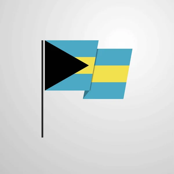 Bahamalar Bayrağı Tasarlamak Vektör Sallayarak — Stok Vektör