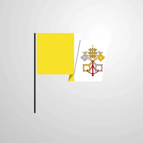 Città Del Vaticano Santa Sede Sventola Bandiera Design Vector — Vettoriale Stock