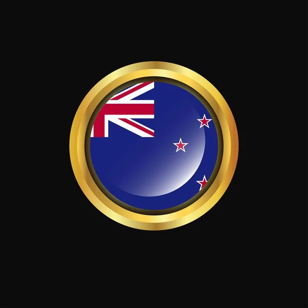 Прапор Нової Зеландії Золотий Кнопки — стоковий вектор