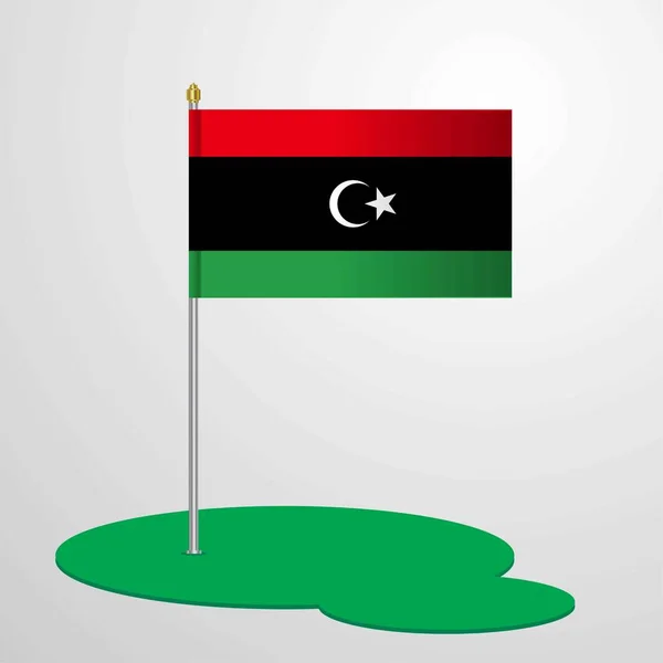 Líbia Zászlótartó Vektoros Illusztráció — Stock Vector