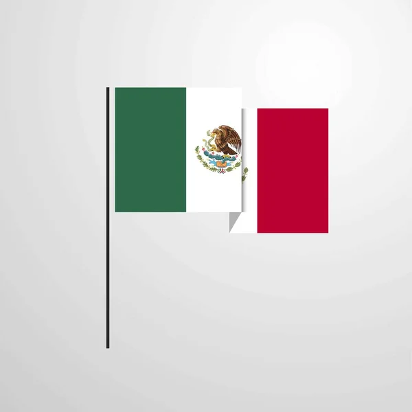 Mexiko Mává Vlajkou Designu Vektor — Stockový vektor
