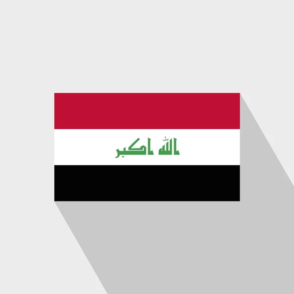 Bandera Irak Long Shadow Vector Diseño — Archivo Imágenes Vectoriales