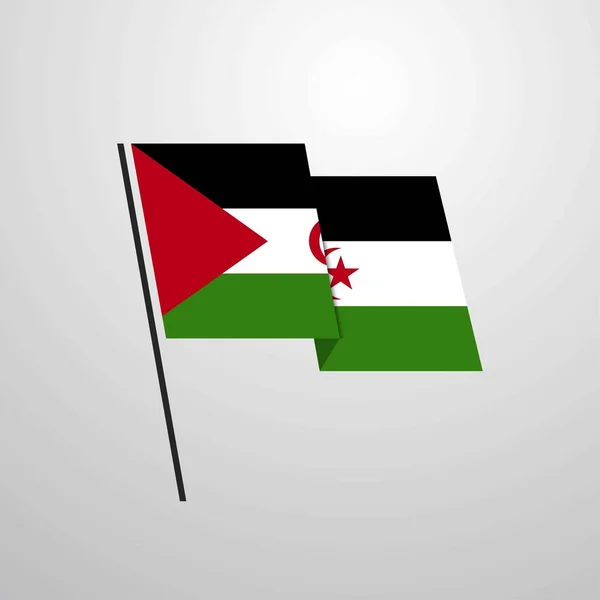 Westliche Sahara Flagge Symbol Vektor Illustration — Stockvektor