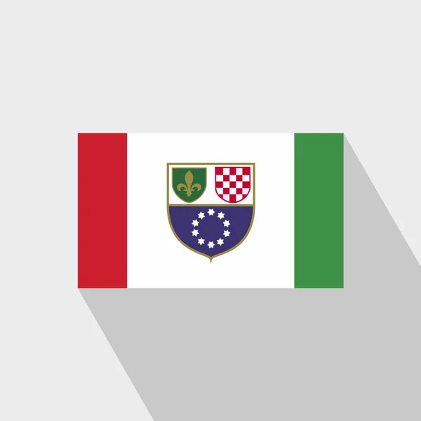 Bosnien Und Herzegowina Flagge Langer Schatten Design Vektor — Stockvektor