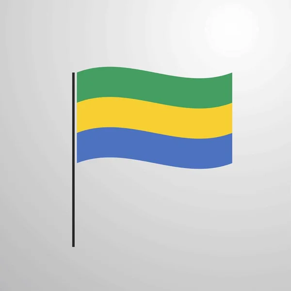 Gabon Agitant Drapeau Illustration Vectorielle — Image vectorielle