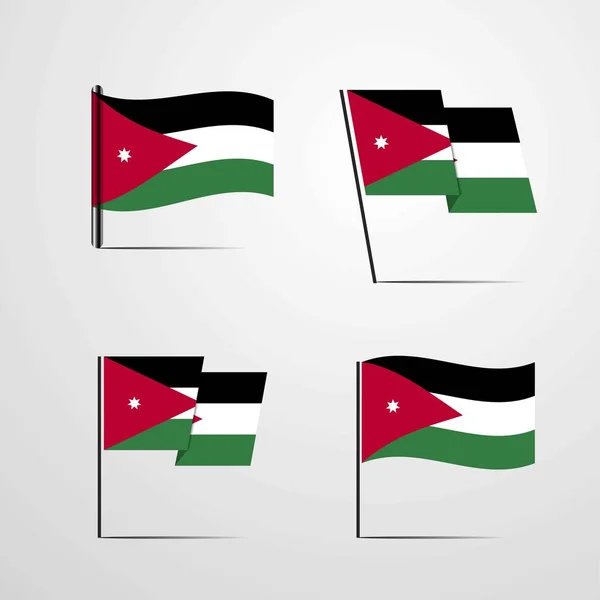 Icono Bandera Jordania Vector Ilustración — Vector de stock