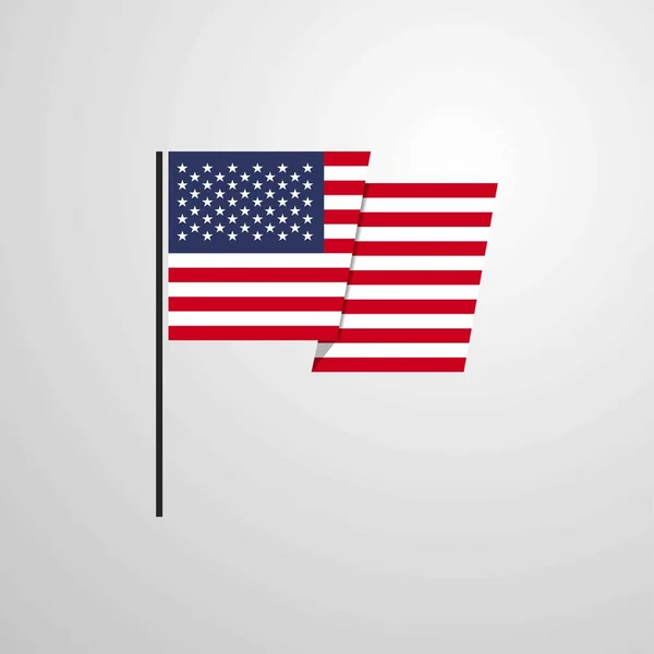 Ηνωμένες Πολιτείες Της Αμερικής Κυματίζει Σημαία Διανυσματική Σχεδίαση — Διανυσματικό Αρχείο