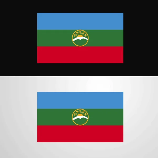 Karachay Chekessia Bandeira Bandeira Design —  Vetores de Stock