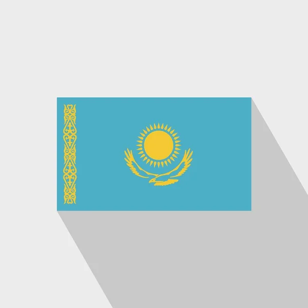 Kazakhstan Flag Long Shadow Design Vector — Stock Vector