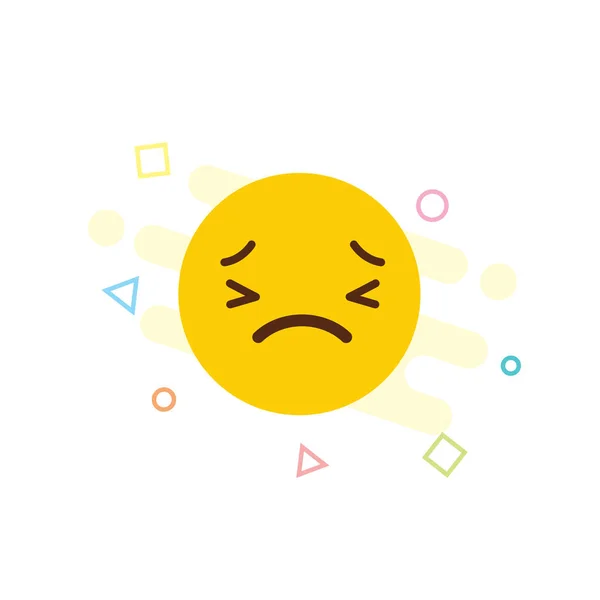 Sad Emoji Icon Design Colorful Vector Illustration — Stock Vector