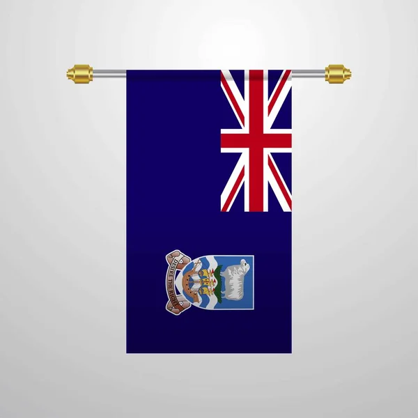 Drapeau Suspendu Des Îles Falkland — Image vectorielle