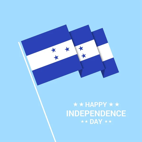 Projeto Tipográfico Dia Independência Honduras Com Vetor Bandeira — Vetor de Stock