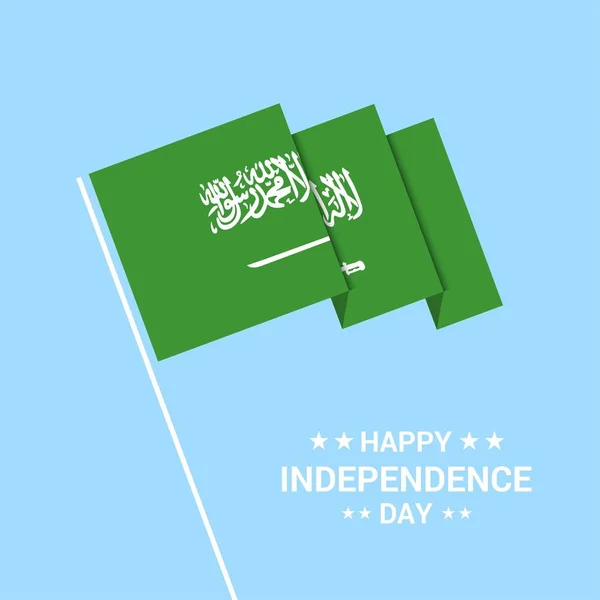 Arábia Saudita Dia Independência Design Tipográfico Com Vetor Bandeira —  Vetores de Stock