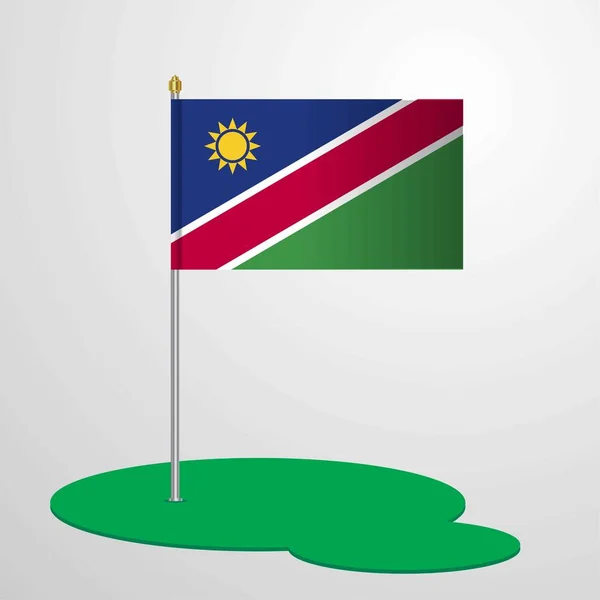 Namibië Flag Pole Vectorillustratie — Stockvector