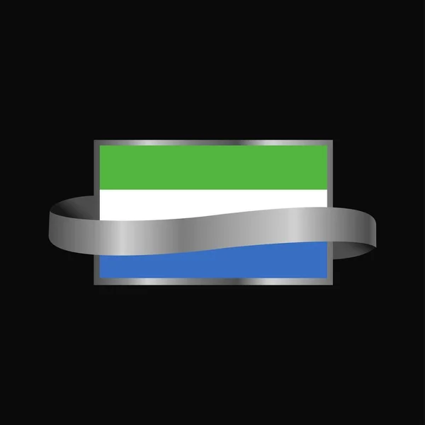 Serra Leoa Bandeira Design Faixa Fita —  Vetores de Stock