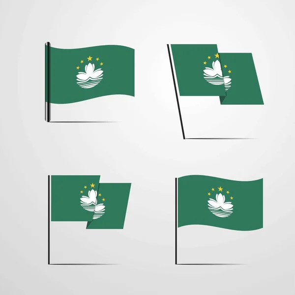 Macau Vlag Pictogram Vectorillustratie — Stockvector