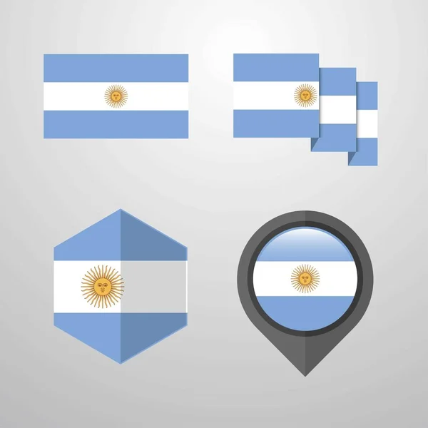Прапор Аргентини Дизайн Встановити Вектор — стоковий вектор