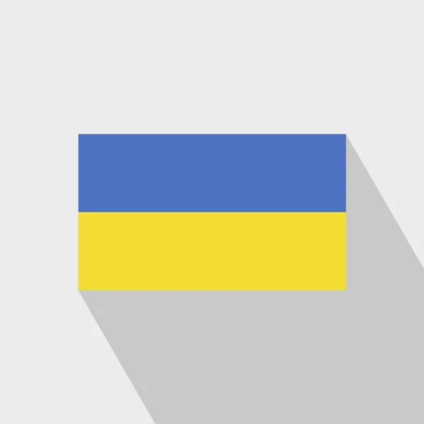 Ukraina Flagga Long Shadow Design Vektor — Stock vektor