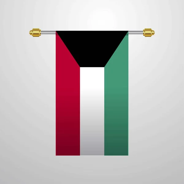 クウェートの旗 ベクトル図を掲げ — ストックベクタ