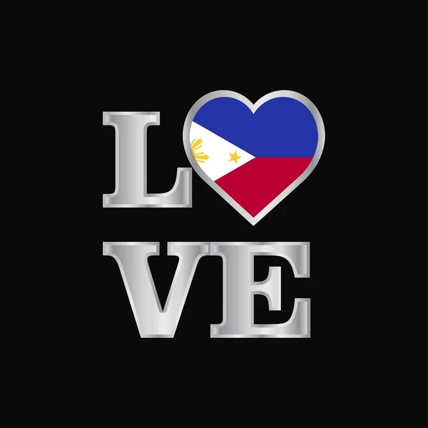 Любов Типографія Філіппінський Прапор Дизайн Вектор Красиве Написання — стоковий вектор