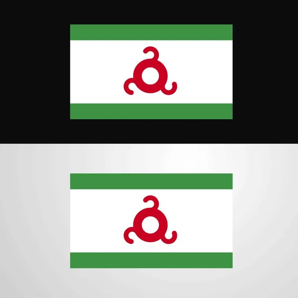 Ingushetia Bandeira Bandeira Design — Vetor de Stock