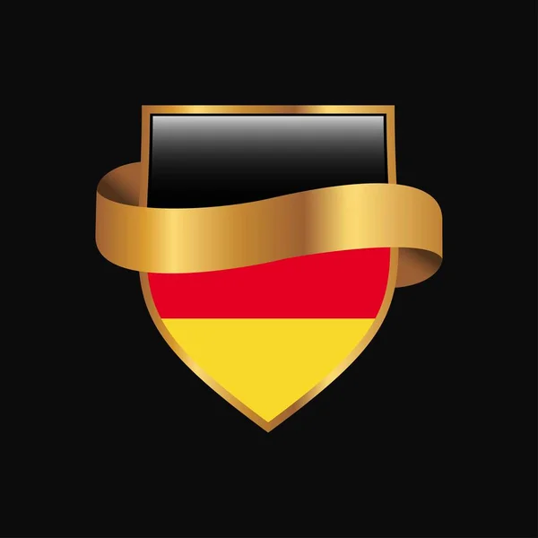 Bandera Alemania Golden Badge Design Vector — Archivo Imágenes Vectoriales