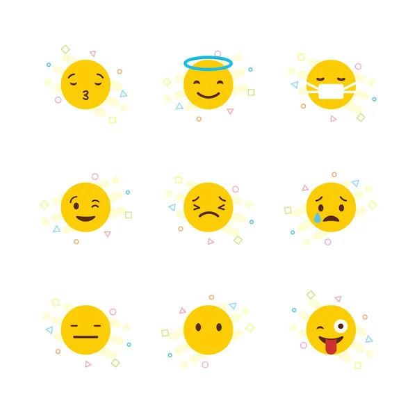 Set Yellow Emojis Design Vector — Stock Vector