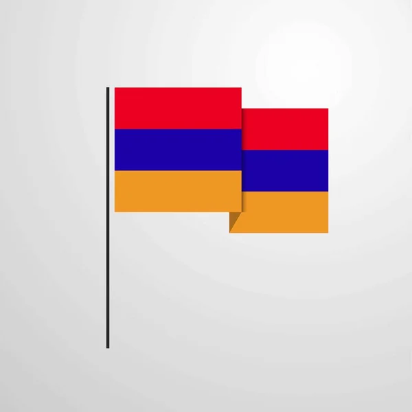 Armenien Schwenkt Flagge — Stockvektor