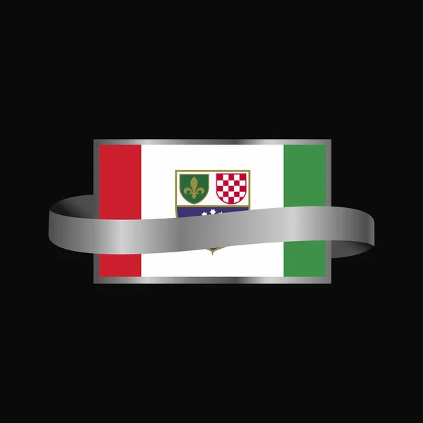 Vlajka Bosny Hercegoviny Pásu Banner Design — Stockový vektor