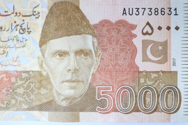 5000 rupi Pakistan para birimi Not