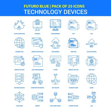 Teknoloji Aygıt simgeleri - Futuro mavi 25 Icon pack
