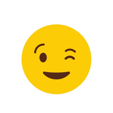 Emoji simgesi tasarım, renkli vektör çizim gülümseyen