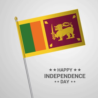 Bayrak vektör ile Sri Lanka bağımsızlık günü tipografik tasarım